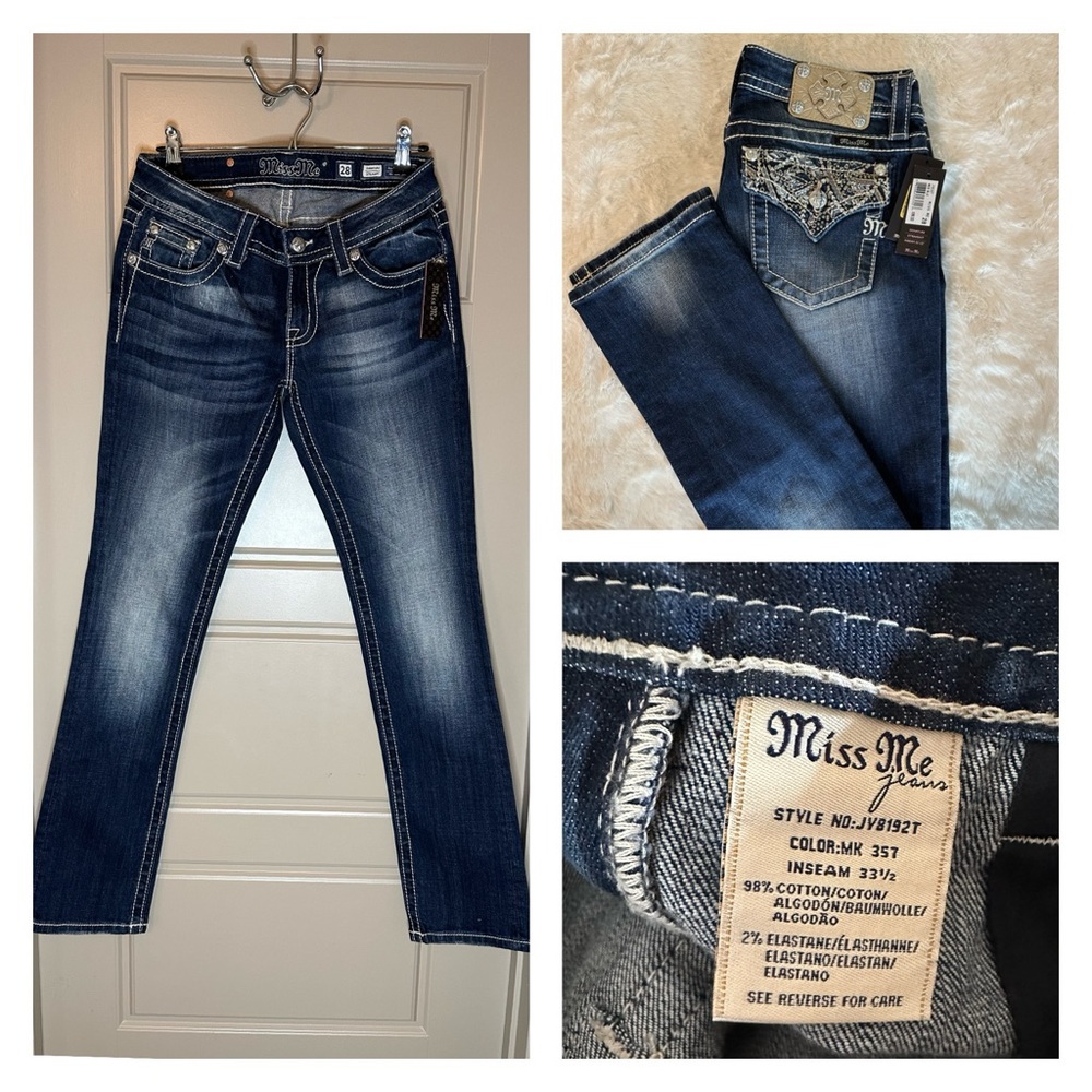 Miss Me jeans. Denim blue jeans,New with tags. Women size 28